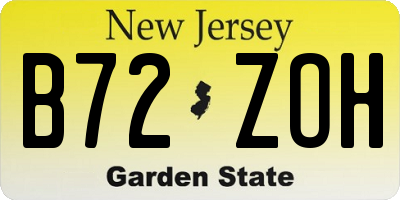 NJ license plate B72ZOH