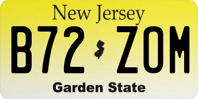 NJ license plate B72ZOM