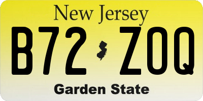 NJ license plate B72ZOQ