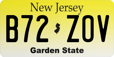 NJ license plate B72ZOV