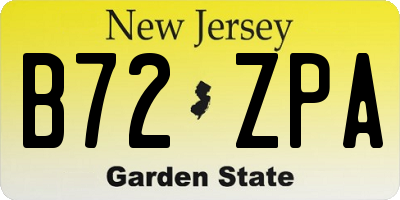 NJ license plate B72ZPA