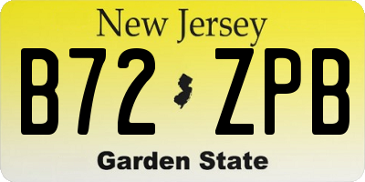 NJ license plate B72ZPB