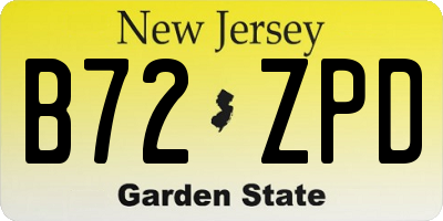 NJ license plate B72ZPD