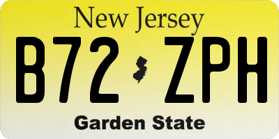 NJ license plate B72ZPH