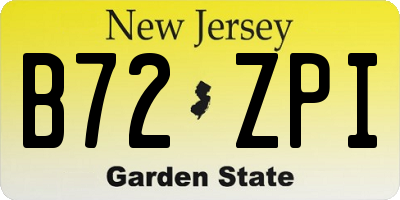 NJ license plate B72ZPI