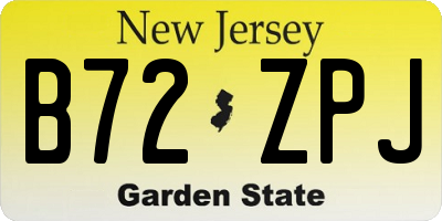 NJ license plate B72ZPJ