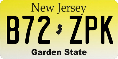 NJ license plate B72ZPK
