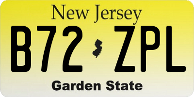 NJ license plate B72ZPL