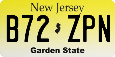 NJ license plate B72ZPN