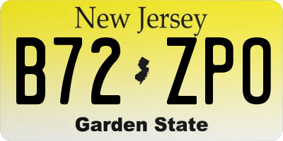 NJ license plate B72ZPO