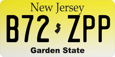 NJ license plate B72ZPP