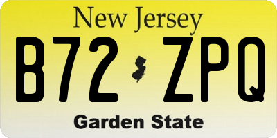 NJ license plate B72ZPQ