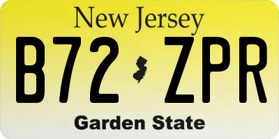 NJ license plate B72ZPR