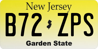 NJ license plate B72ZPS