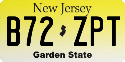 NJ license plate B72ZPT