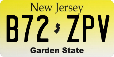 NJ license plate B72ZPV