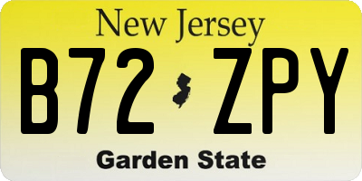 NJ license plate B72ZPY