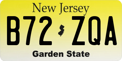 NJ license plate B72ZQA