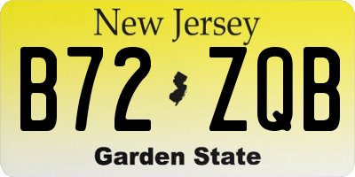 NJ license plate B72ZQB