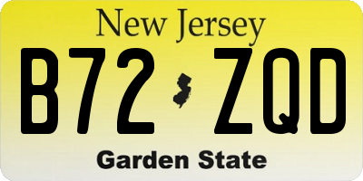 NJ license plate B72ZQD