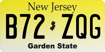 NJ license plate B72ZQG