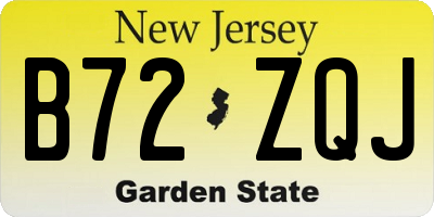 NJ license plate B72ZQJ