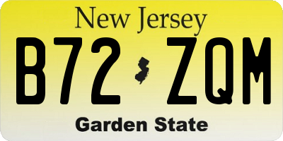 NJ license plate B72ZQM