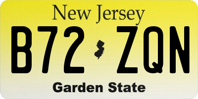 NJ license plate B72ZQN