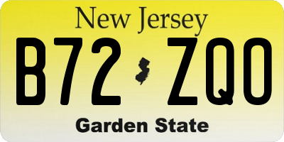 NJ license plate B72ZQO