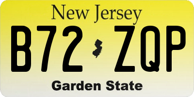 NJ license plate B72ZQP