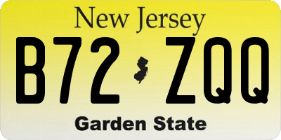 NJ license plate B72ZQQ