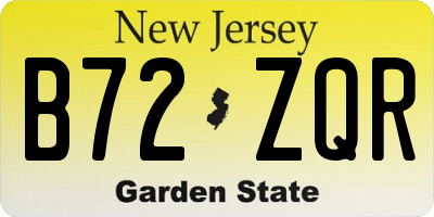 NJ license plate B72ZQR