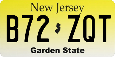 NJ license plate B72ZQT