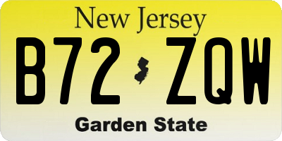NJ license plate B72ZQW