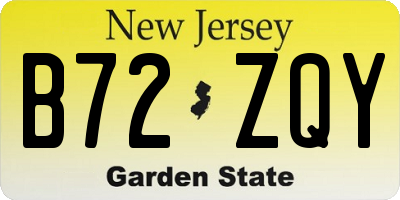 NJ license plate B72ZQY