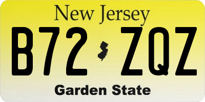 NJ license plate B72ZQZ