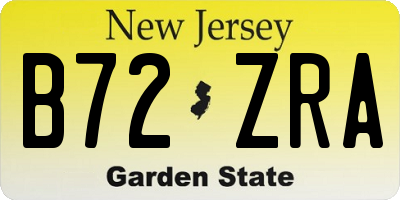 NJ license plate B72ZRA