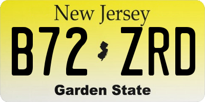 NJ license plate B72ZRD
