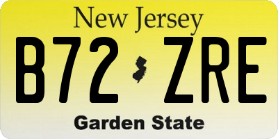 NJ license plate B72ZRE