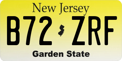 NJ license plate B72ZRF