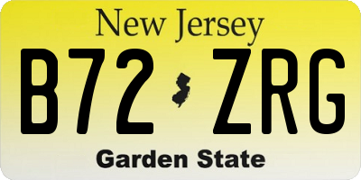 NJ license plate B72ZRG