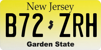 NJ license plate B72ZRH