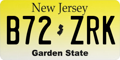 NJ license plate B72ZRK