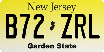 NJ license plate B72ZRL