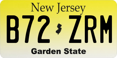 NJ license plate B72ZRM