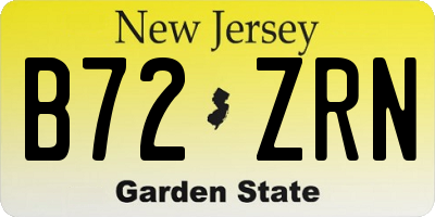 NJ license plate B72ZRN