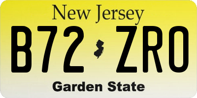 NJ license plate B72ZRO