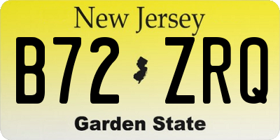 NJ license plate B72ZRQ