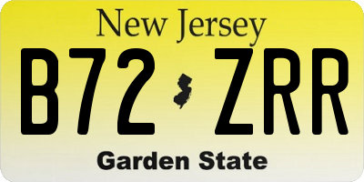 NJ license plate B72ZRR