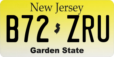 NJ license plate B72ZRU